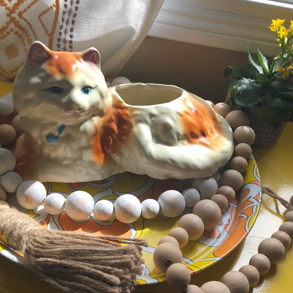 VINTAGE Cat Planter